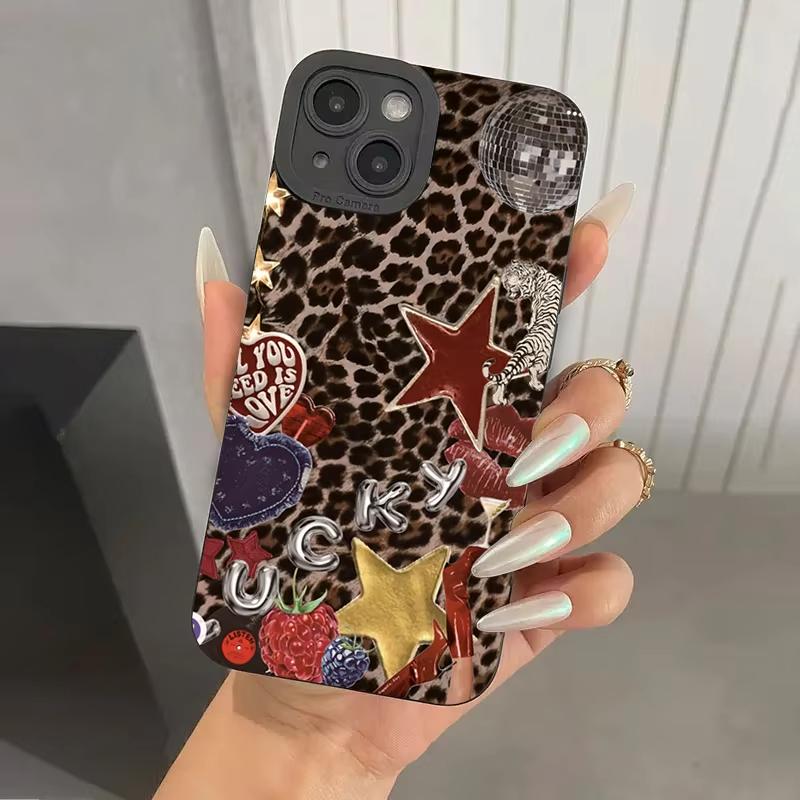 Cheetah Vintage Leopard Star Pattern Phone Case For iPhone 17 16 15 14 13 12 11 Pro Max Plus Mini 17 Air 16E XS X XR Soft Cover