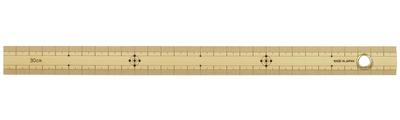 Regla de bambú Shinwa Sokutei niveles superior e inferior 1 mm con ojal 71760 30 cm, paso,