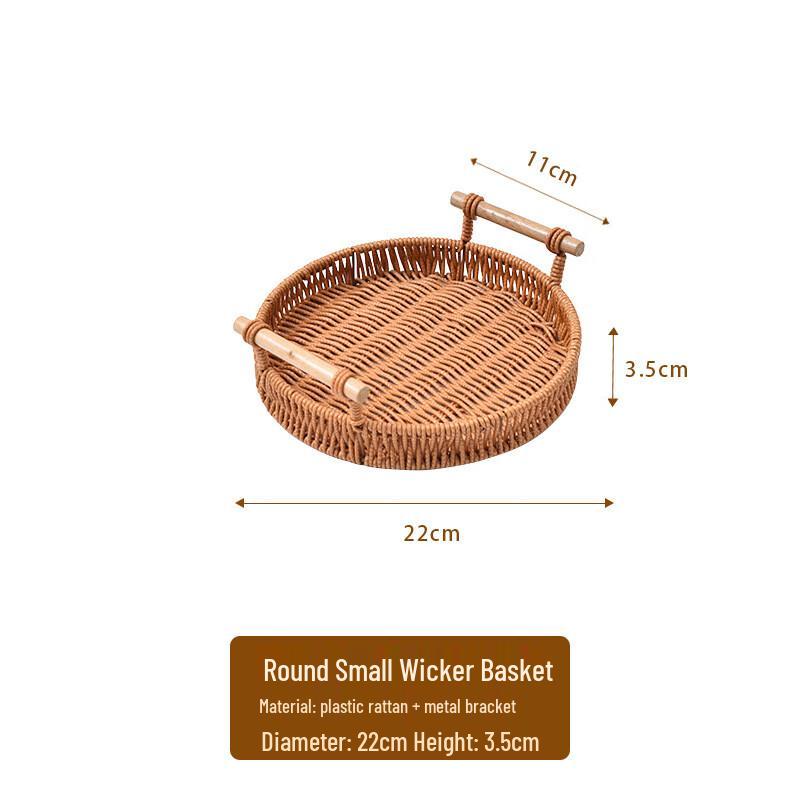 Imitation Rattan Woven Serving Tray Basket