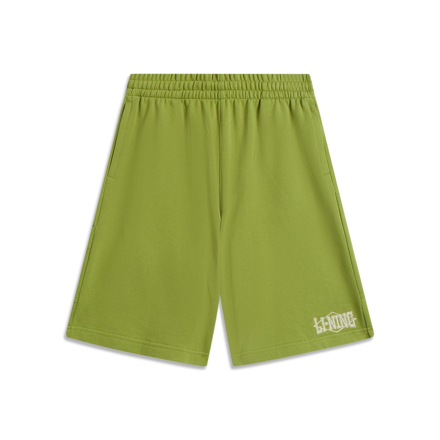 

Li Ning Lifestyle Series Sport Minimalist Solid Color Letter Elastic Casual Shorts Men Shorts Grasshopper-Green AKSV283-3 S
