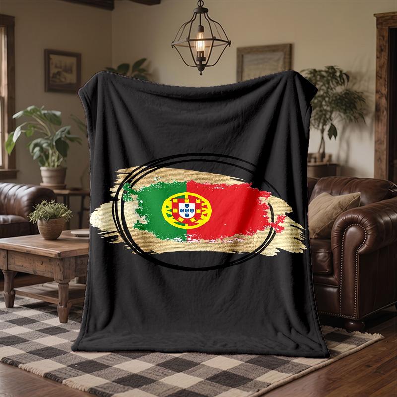 Portugal national football team Print Flannel Blanket Soft Warm Sofa Bed Throw Blanket For Home Office Bedroom
