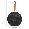 Four Hole Frying Pot Non Stick Cooking Pan Breakfast Maker with Wood Handle Kitchen Utensils