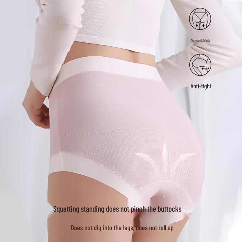 LANGSHA Women's High-Waist Ice Silk Maternity Briefs Multi-Pack