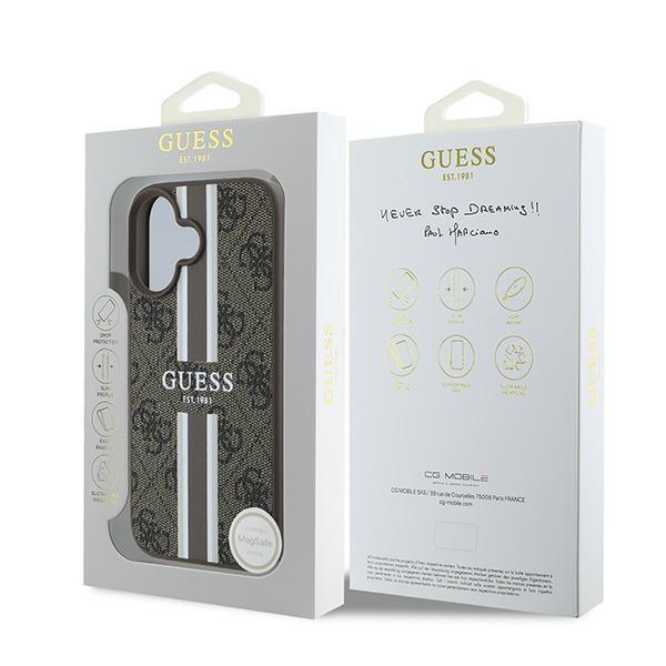 Étui pour iPhone 16 Plus Guess Hardcase 4G MagSafe Marron
