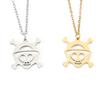 Anime Skeleton Face Stainless Steel Necklace Men's Fashion Choker Goth Jewelry Gift Cartoon One Piece