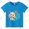 Cocomelons Sommerkleidung für Kinder Jungen Mädchen Geburtstag T-Shirts Cartoon Anime Muster Zahlen 1-9 Aufgedrucktes T-Shirt Mode Kurze Ärmel