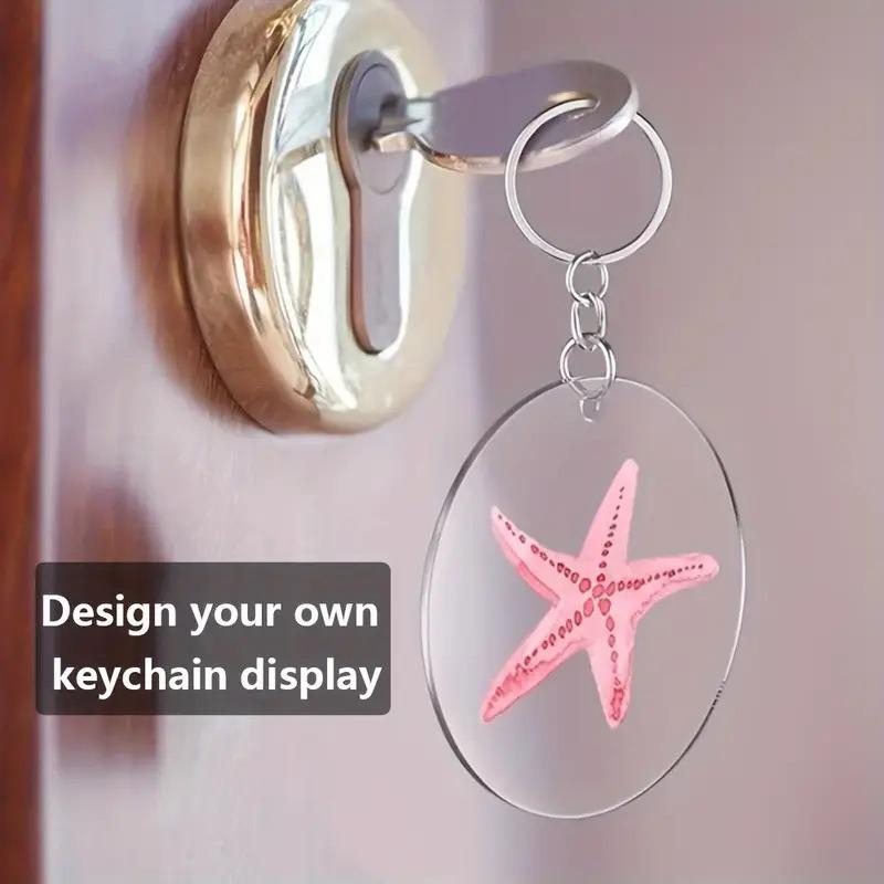 30PCS 3-inch Acrylic Round Blank with Holes, Clear Disc, Round Transparent Acrylic Coaster, Handmade Decorations DIY Art Project Supplies