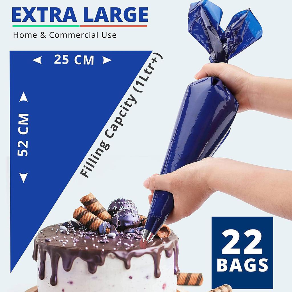 22/50 ks Jednorázové protipraskací cukrářské sáčky Zesílené sáčky na těsto Sáčky na polevu na sušenky pro zdobení dortů a dezertů