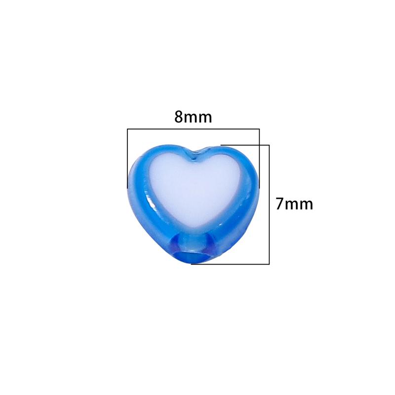 30Pcs Acrylic Heart Shape Beads Loose Spacer Beads for Jewelry Making DIY Bracelets Necklace