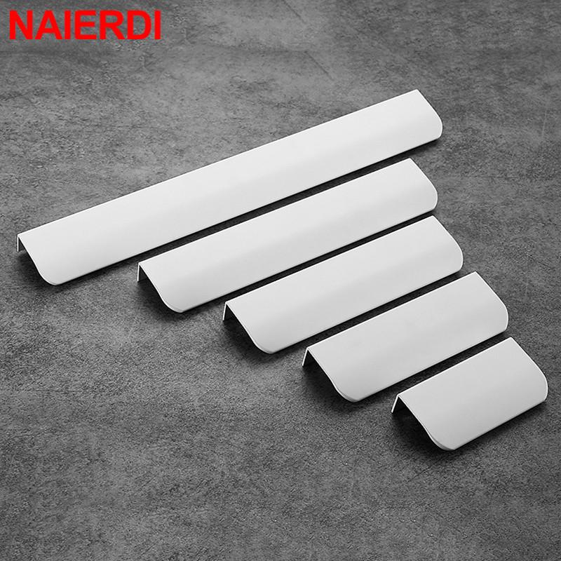 NAIERDI 800mm Maniglie Nascoste Bianche per Mobili Manopole per Cassetti Maniglia Lunga in Lega di Alluminio Maniglie per Mobili di Cucina Manopola per Armadio