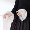 Lace Mesh Embroidered Double-Layer Sleeves with Cuffs 