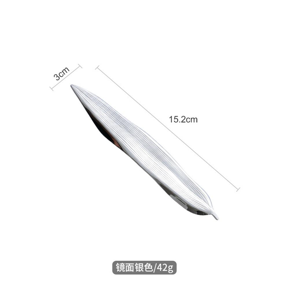 304 Edelstahl Weidenblatt Design Essstäbchenablage, Haushalt Löffelablage Spiegel, Kreatives Metall Platzset, Gold, Japan