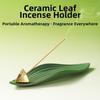 Boat Shape Zongzi Incense Holder Mini with Zongzi Leaf Base Incense Stick Burner Zen Style Traditional Aromatherapy Ornament