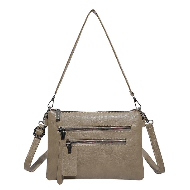 

Women s Shoulder Bag Multi-Layer Crossbody Bag Soft Leather Mobile Phone Bag хакі