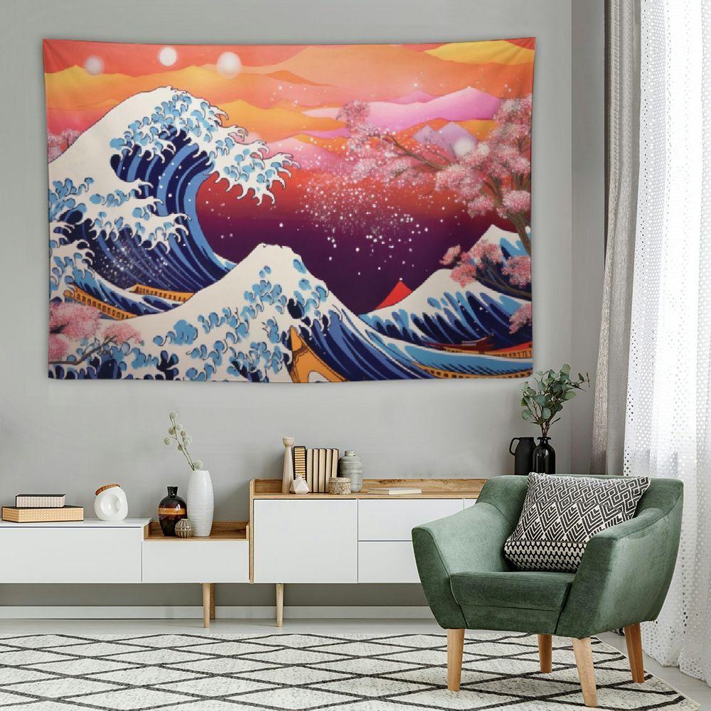 Tapestry Japanese Wave Kanagawa Wave 75x100