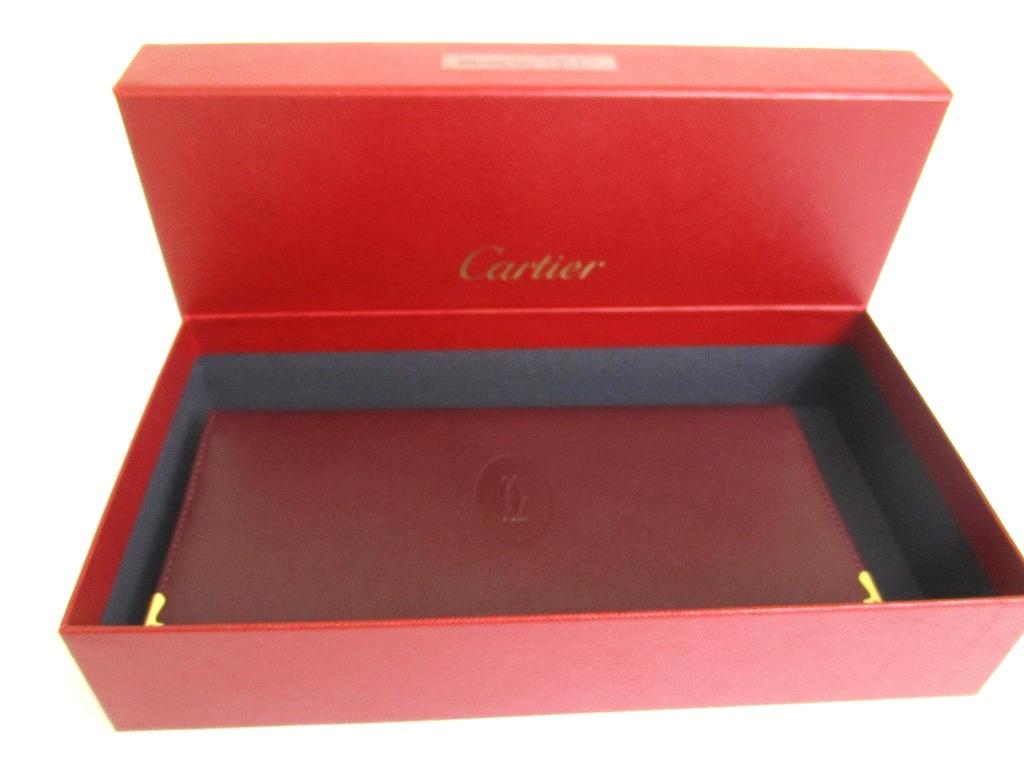 Authentic Cartier Must de Cartier Bordeaux Leather Bifold Long Wallet #a782  Refurbished