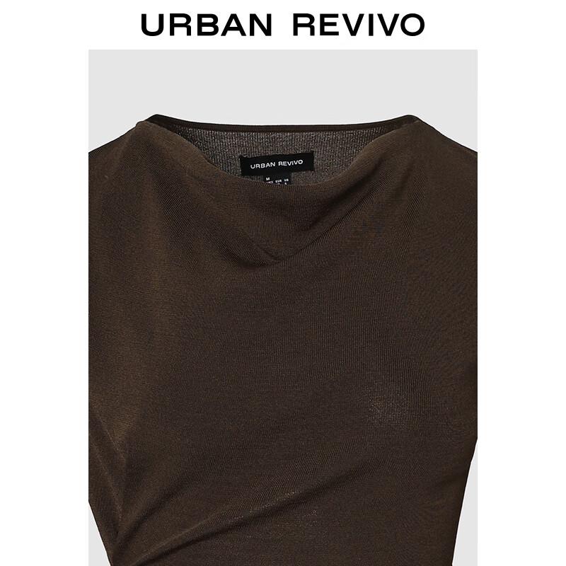 Women's Autumn Pleated Long Sleeve Knit Top with Metal Buckle