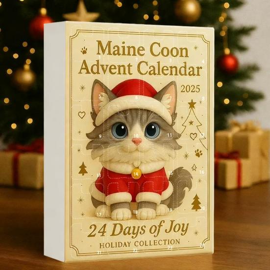 Katteelskere Adventskalender 24-dagers Jule-nedtelling Dekorasjon 2D Flat Akryl Katteanheng Multifunksjonell