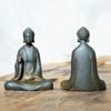 Retro Iron Buddha Statue Indoor Outdoor Zen Decorative Sculptures Simple Home Living Room Tea Room Desktop Meditation Ornament