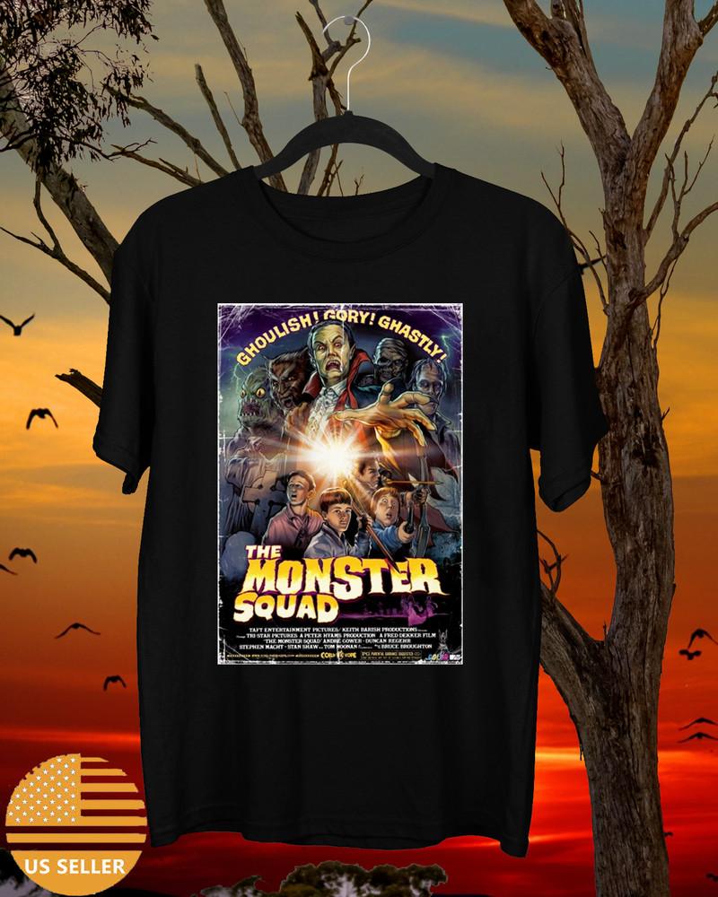 The Monster Squad Ghoulish Gory Black T Shirt Size S-5XL Unisex T-Shirt S