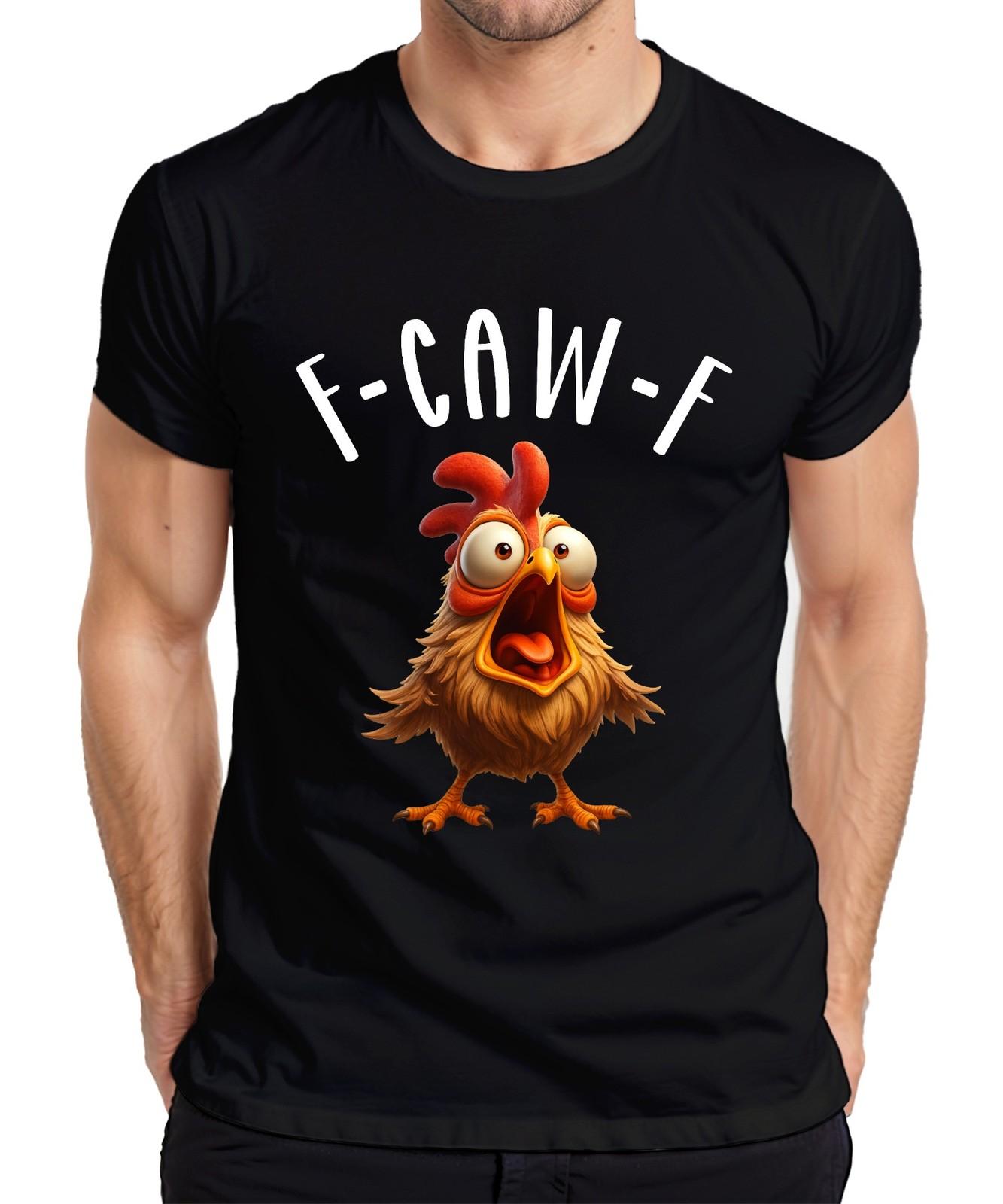 F-CAW-F Funny Cartoon Chicken Crazy Farm Humor Funny Men s T-Shirt- S разноцветный