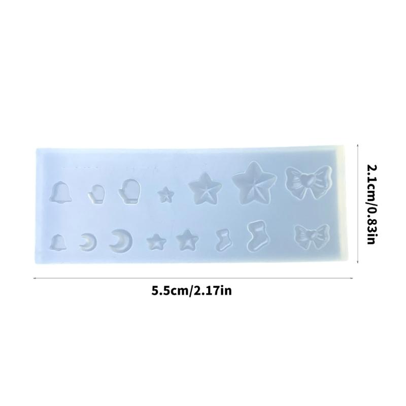 Food Grade Silicone Star Shape Mold for Bowknot Moon Shape Resin Art Charm Handmade Decorations Crafts Projects