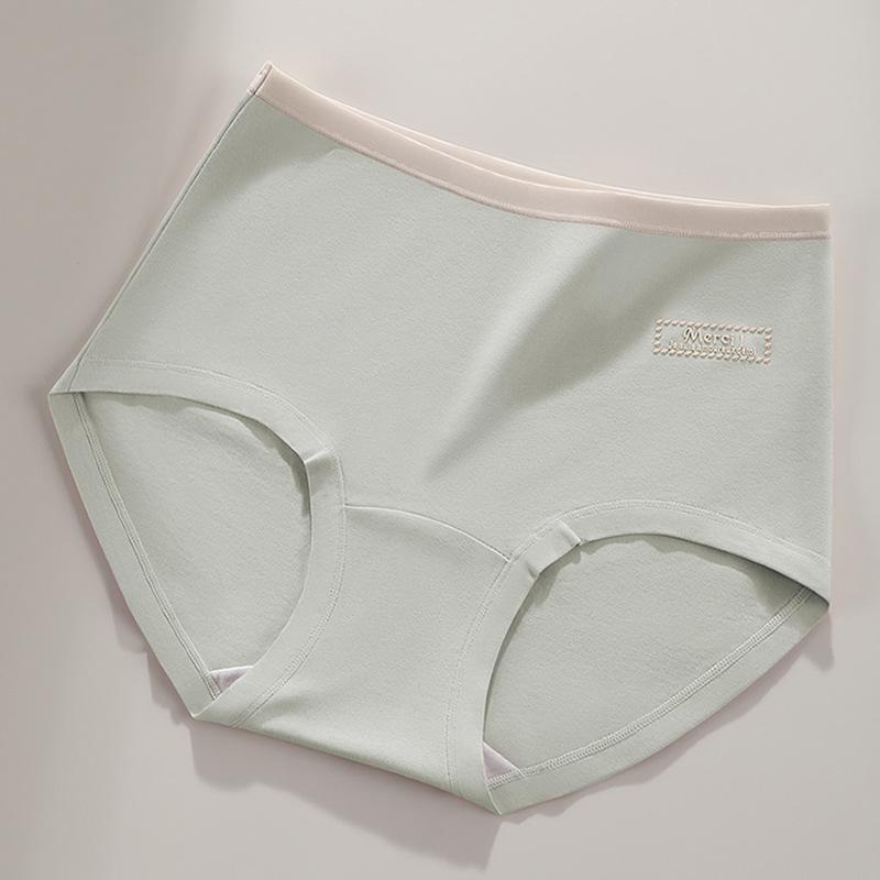 

High-Waist Tummy Control 10A Antibacterial Women s Sporty Briefs - Soft, Comfortable, Color Block Underwear. M (40-50 kg) зелений