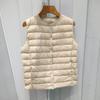 Women's 2025 Lightweight Collarless Down Vest - Short, Versatile, Fashionable Korean Style.
