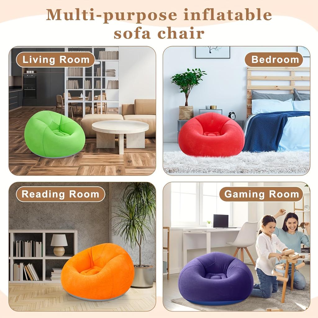1pc  Lazy Inflatable Sofa Chairs PVC Lounger Seat Bean Bag Sofas Pouf Puff Couch Tatami Living Room Supply Outdoor Camping