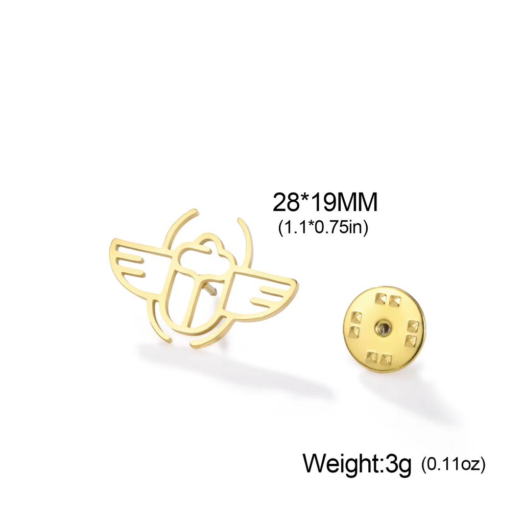 Lucktune Edelstahl Metall Pin Brosche Hexenknoten Flugzeug Ankh Kreuz Lebensbaum Broschen Für Männer Damen Hemd Abzeichen Geschenk