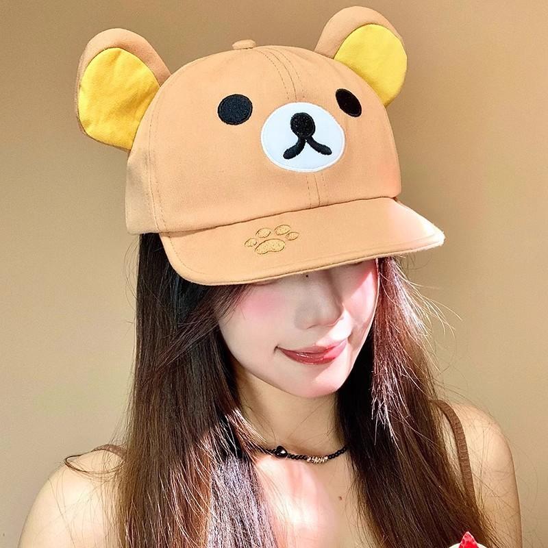 Cotton Cartoon Bear Unisex Baseball Cap With Embroidery For Summer Outdoor Activities