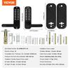 Mechanical Keyless Entry Door Lock, 14 Digit Keypad, Double-sided Embedded Outdoor Gate Door Locks Set with Keypad and Handle, Water-proof Zinc Alloy,