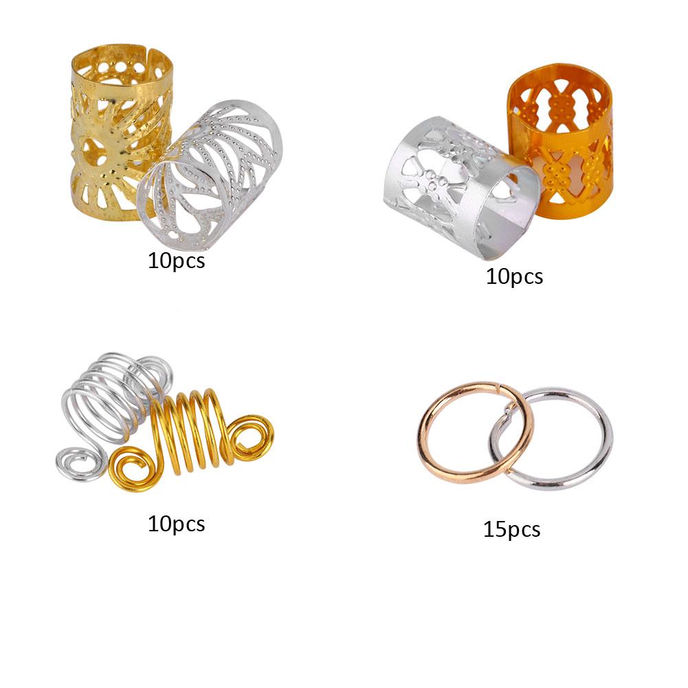 90pcs Hair Braid Rings Dreadlock Three ply Hair Clips Loops Decoration for Women & Girls