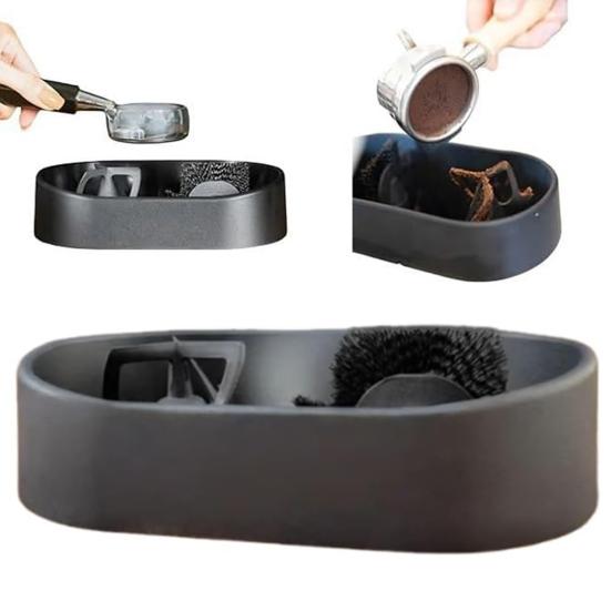 Elektryczna Automatyczna Stacja Czyszczenia Kolby do Espresso ze Stali Nierdzewnej z Szczotką i Tacką na Fusy Uniwersalna do Kawy 51/53/58mm