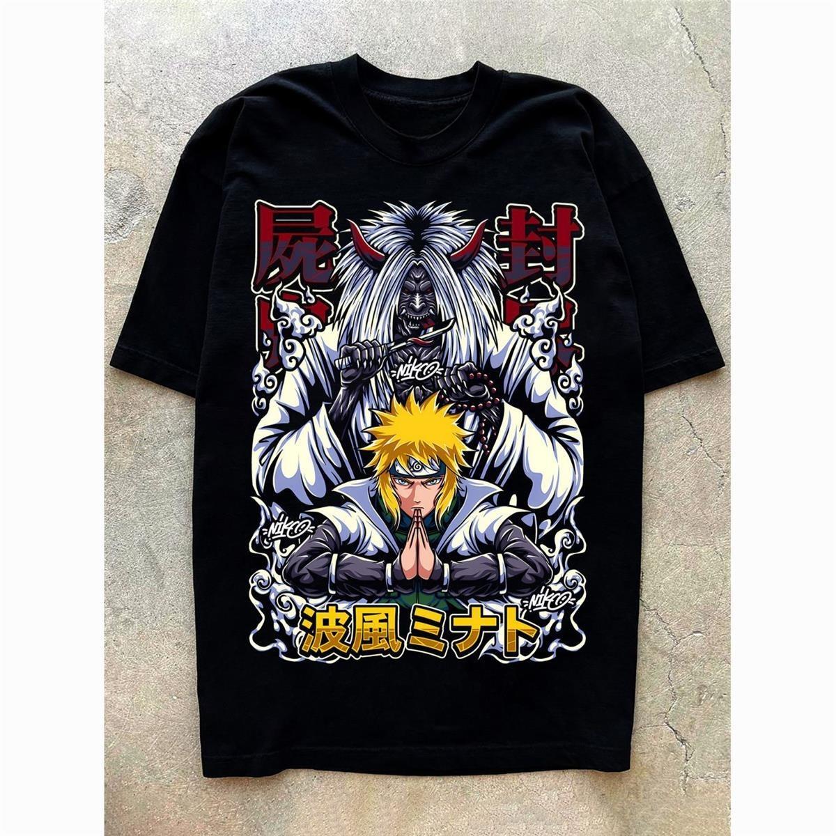 

Anime Naruto Fireworks Casual HipHop Print Heavyweight Fashion TShirt for Unisex Loose Top in Style on Instagram S