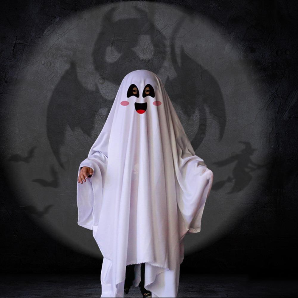 Scary Ghost Poncho Robe White Ghost Cosplay Costume Funny Halloween Cloak Cape  Stage Performance
