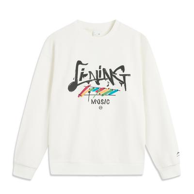 Li Ning Sports Lifestyle Series American High Street Retro Fashion Letter Print Round Neck Comfortable Breathable Versatile Loose Sweatshirt AWDV411-7