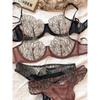 Summer Lace Ultra Thin Women Underwear French High Quality Feather Push Up Bra Set Sexy Brassiere and Hollow Panties Sets Ladies