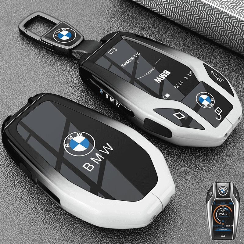 MZFK7 LCD Keycase Touch Screen Car Key Bag Buckle Shell Suitable for BMW 5 Series 535le 7 Series 730li 740 8/6 Series GT X3 X4 X5 X7