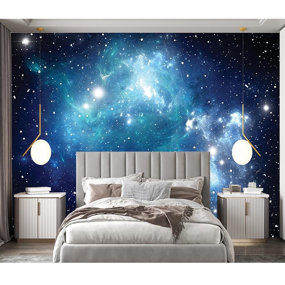 Galaxy Starry Wall Mural Removable Starry Sky Wall Sticker Modern Living Room Bedroom Home Decor Wallpaper