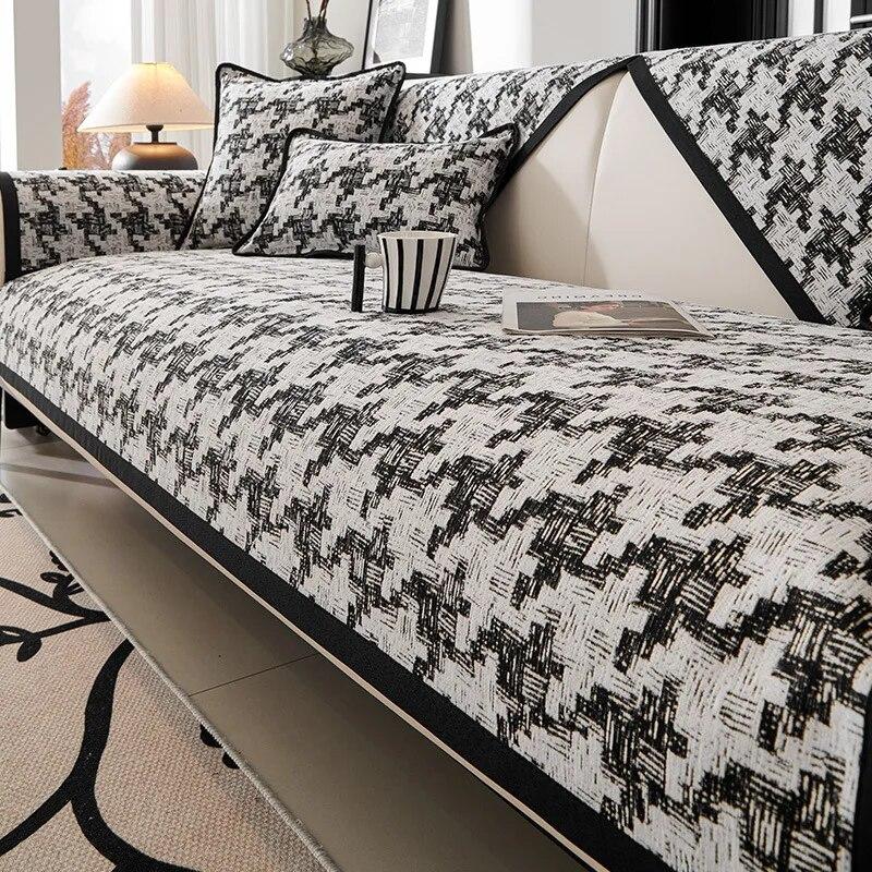 

Жаккардовый чехол для дивана в британском стиле, Нескользящий мягкий утолщенный коврик для дивана для гостиной, коврик-полотенце L-образной формы, защитный чехол для дивана, домашний декор 70x70cm 1pcs