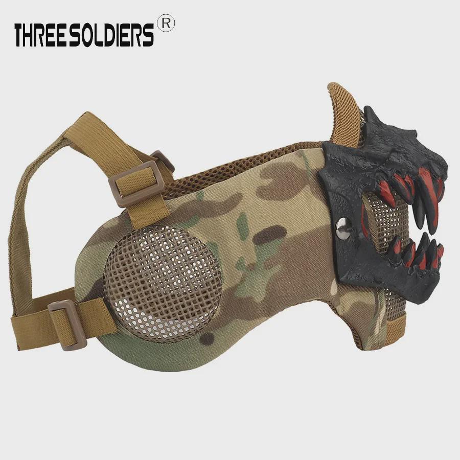 Fang Skull Mask with Ear Protection for Halloween and Outdoor Cycling