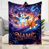 Halloween Night Adventure Personalized Name Blanket Lightweight Personalized Blanket Comfortable Throw For Sofa Bed Bedding Living Room All-Season Use