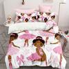 African American Ballerina Pink Duvet Cover Set Bedding Set For Bedroom Dorm Room 1Pc* Duvet Cover + 2Pcs Pillowcase