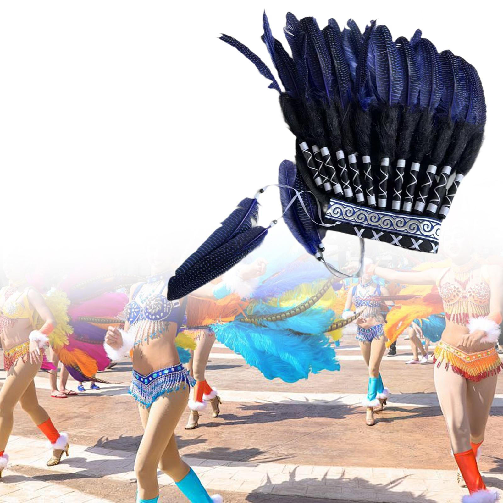 

Индейский головной убор декоративный реквизит для косплея удобный синий