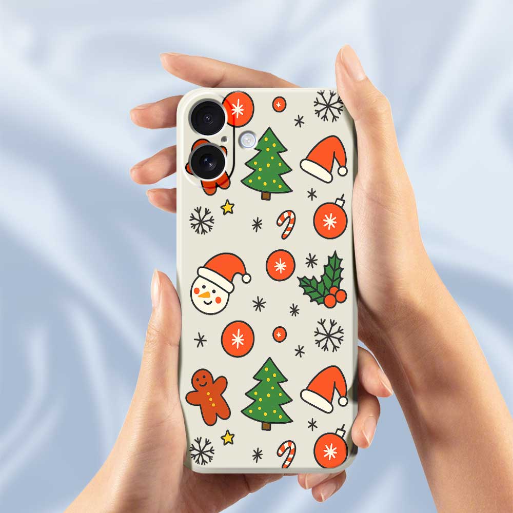 For iPhone 17 Case Lovely Christmas Pattern Printing Straight Edge TPU Phone Back Cover