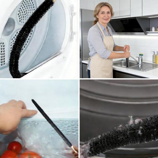 Temizleme Fırçası 360 Derece Esnek Bükülebilir Tasarım PP Kıllar Ergonomik Tutamak Ahşap Saplı Temizleme Fırçası Toz Alma Aleti