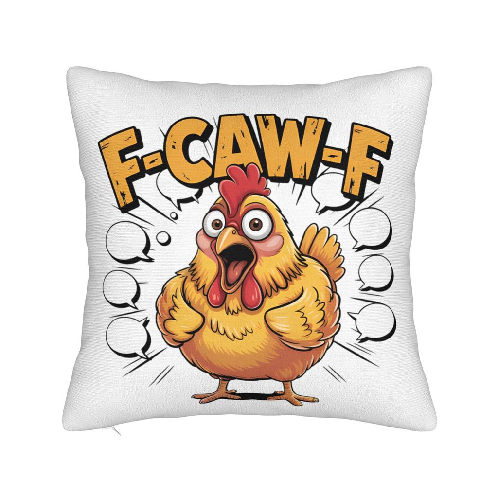 Merry FCawF Chicken Square Pillow Case Xmas Lights Rooster Cushion Cover Zippered Decorative Throw Pillow Case Cover for Bed