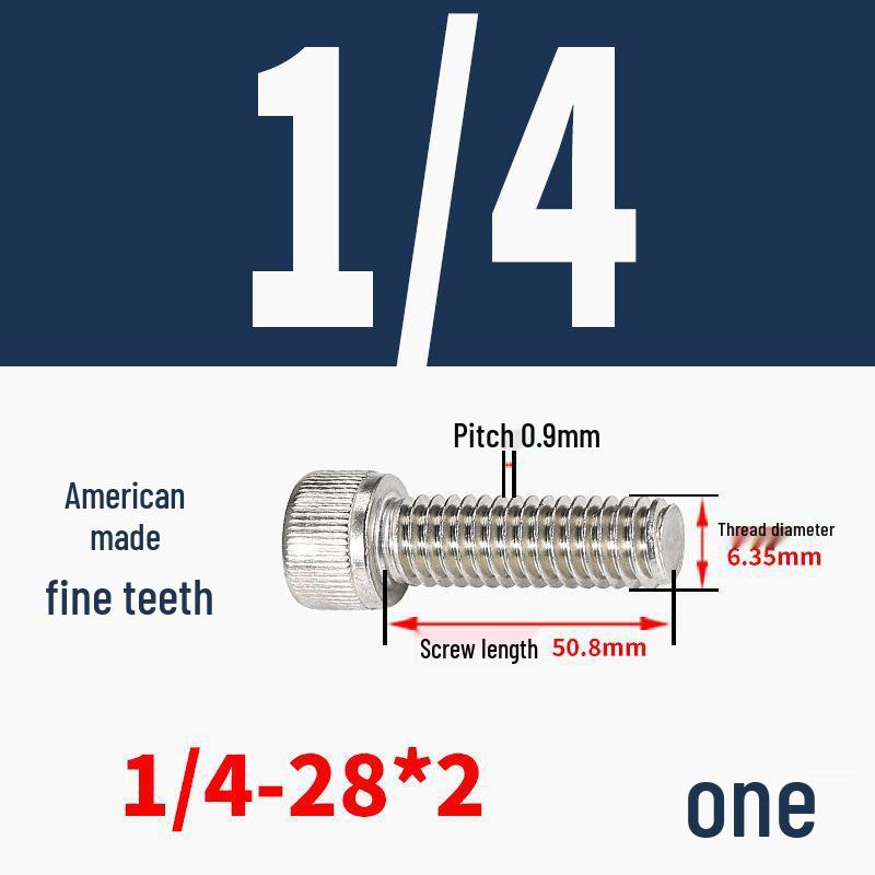 304 Stainless Steel Fine Thread Socket Head Cap Screw 10#-32, 1/4-20, 5/16-24