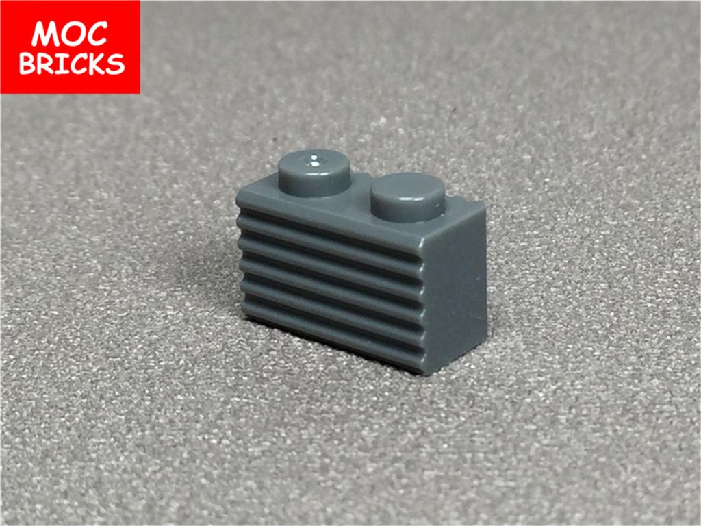 50pcs Brick 1x2 Including Grille in Dark gray 2877 Fitting Brick DO-IT-YOURSELF Construction Brick Particle Kid Toy Present